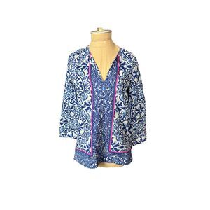 Lilly Pulitzer Amelia Island Tunic Resort White Pooling Around Blue NWT Size XXS